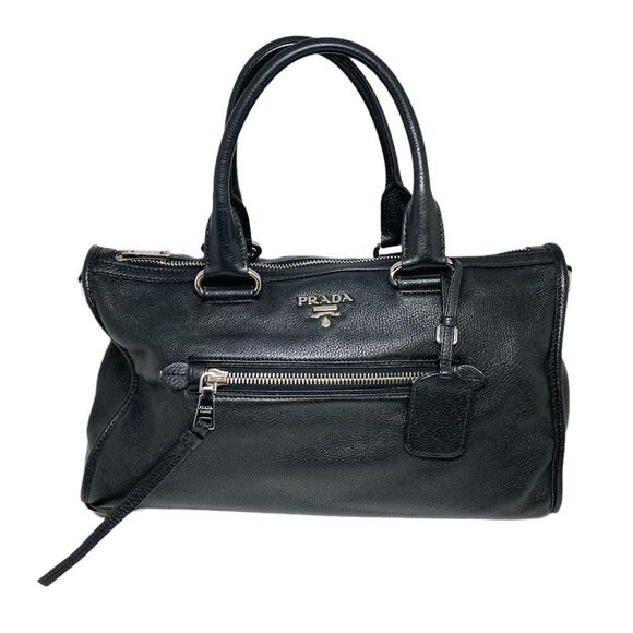 Prada Handbag Leather Black - Picture 1 of 9